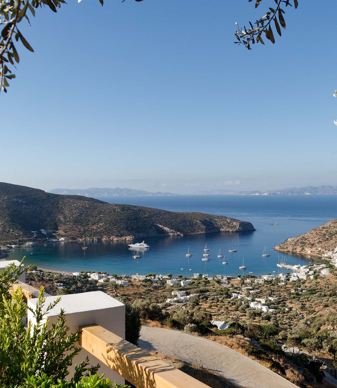 View of Vathi from Melianthos Villas on Sifnos